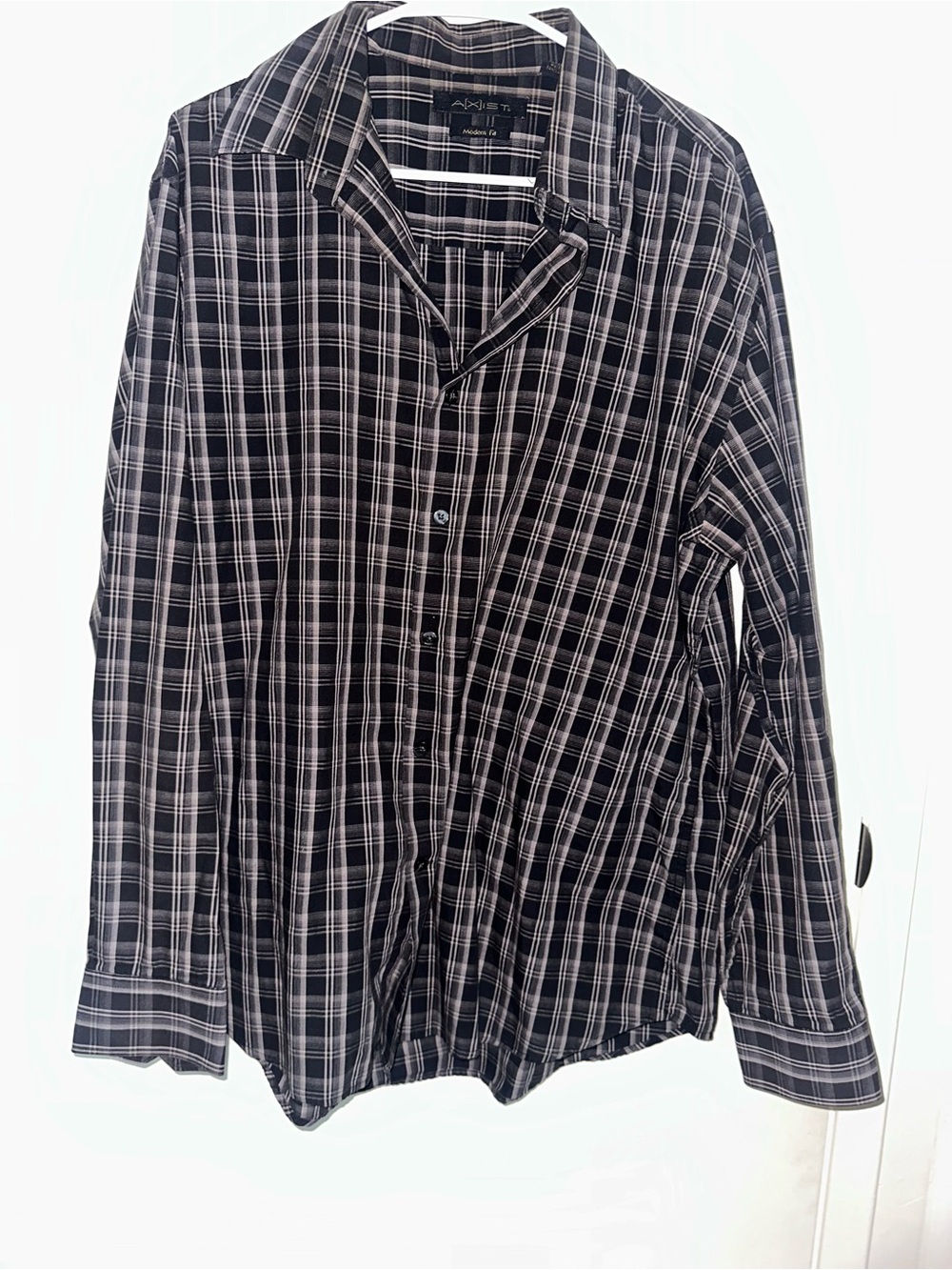 Axist Black and White Plaid Button-Down Shirt